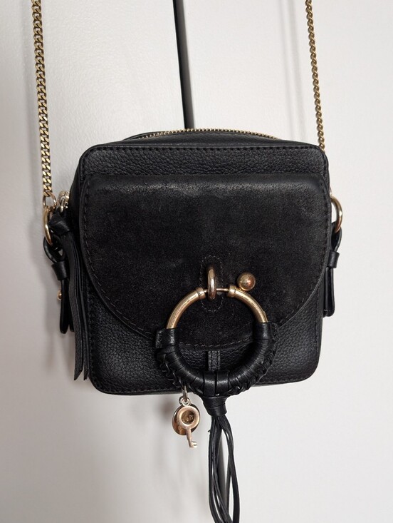 Chloe Handbags - See By Chloé Joan Mini Camera Bag In Black Leather & Suede Crossbody or Shoulder